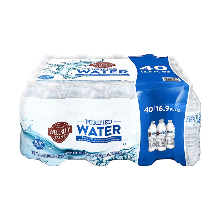 40-Pack 16.9 oz Purified Bottled Water: Delivered Price, No Tips or Hidden Fees.